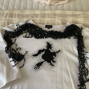 Halloween shirt with sequin scarf